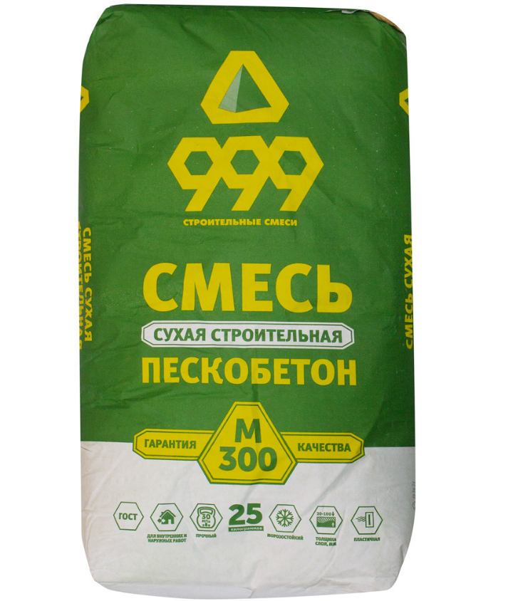 Пескобетон сухая смесь М-300 СМ999 25кг