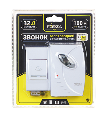 Звонок эл. FORZA беспроводной 32 мелодии ZV002 924-043