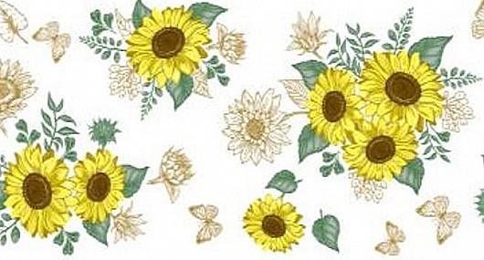 Клеенка столовая без основы Декор ТВ 1,2х50м Подсолнухи Колорит 0-00/24
