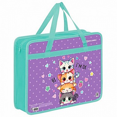 Папка-портфель детский Brauberg Funny Kittens 273368