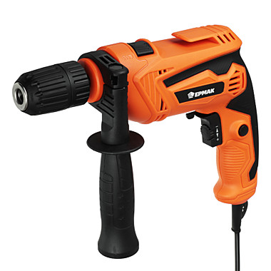 Дрель ударная ЕРМАК электр. ДУ-780, 780Вт, быстрозаж. патрон 13мм, 0-3000 об/мин, рег.скор,реверс.