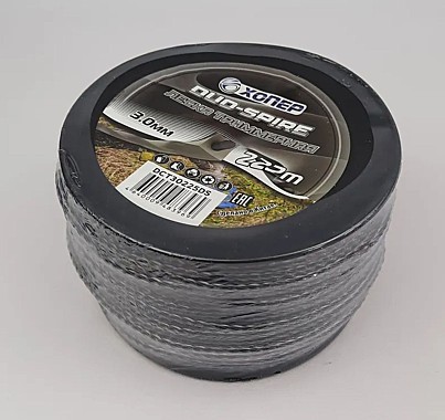 Леска для триммера ХОПЕР DUO-SPIRE круч.квадрат с сердечником 3,0мм х 222м бобина серая