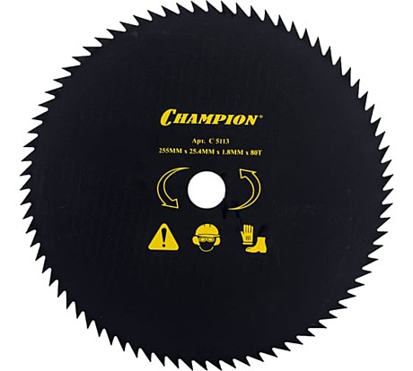 Нож для бензотриммера CHAMPION (255мм/25,4мм) 80 зуб остроугольные зубцы С5113