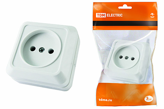 Розетка TDM ЛАДОГА 1мест ОУ 10А белая керамика SQ1801-0110