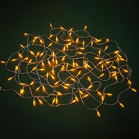 СНОУ БУМ Гирлянда эл. вьюн 10м, 100LED, желтый, пост свеч, ПВХ проз, 220В