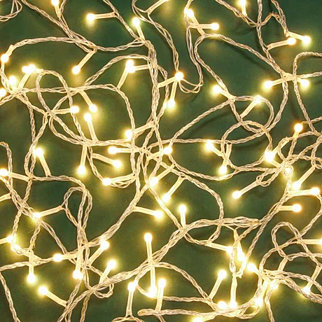 СНОУ БУМ Гирлянда эл. вьюн 10м, 120LED, цветной диод, шампань, 8 реж., ПВХ прозрачный, 220В