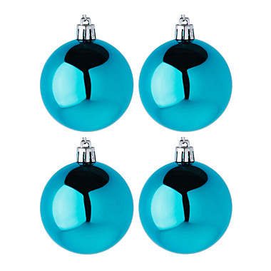 СНОУ БУМ Набор шаров 4шт 8см пластик, голубой