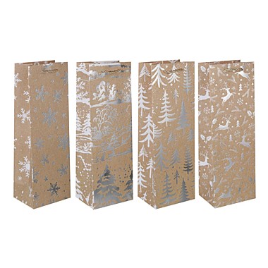 СНОУ БУМ Пакет подарочный из высококачественной бумаги, с фольгированным слоем, 12x35x9см, 4 диз.