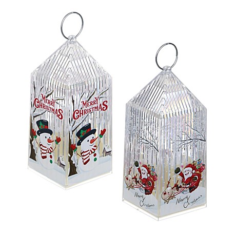 СНОУ БУМ Светильник декор. с LED-подсветкой, один режим, 3×LR44, PP, 5,7x5,7x13,2см, 2 дизайна
