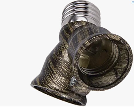 Европереходник Ecola с Е27 на 2хЕ27  черненная бронза