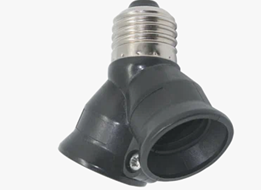 Европереходник Ecola с Е27 на 2хЕ27  черный