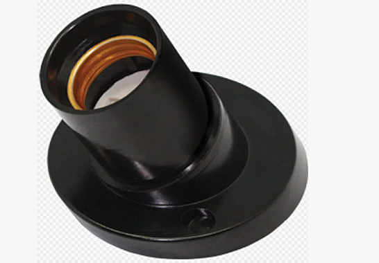 Патрон эл.Ecola накладной наклонный Е27 черный