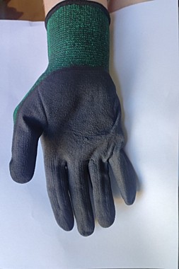 Перчатки нейлоновые с напылением ТЕМНО-ЗЕЛЕНЫЕ, Оранжевые (УМИД)