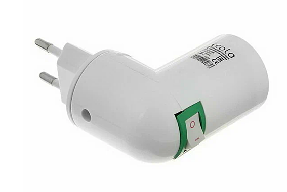 Переходник вилка-патрон Е27 Ecola белый