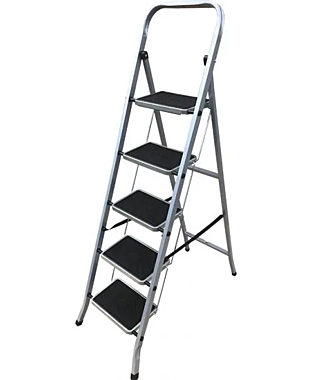 Лестница-стремянка 5 ступени бытовая с широкими прорезин.ступенями СК315