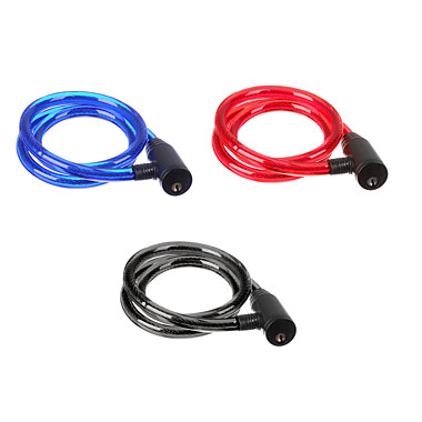 Замок велосипедный противоугонный тросовый 12х1000мм металл ПВХ пластик 468-096