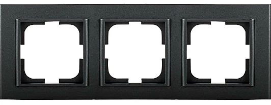 Рамка OVIVO 3 мест СУ GRANO ЧЕРНЫЙ МЕТАЛЛИК 400-170000-227