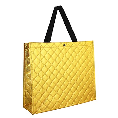 Сумка хозяйственная трехслойная полиэстер 34х40х12,5см золотая 467-145