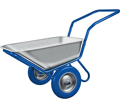 Тачка строительная ЗУБР ПТ-500 110л 260кг двухколесная П-обр ручка Профессионал С0402 39914