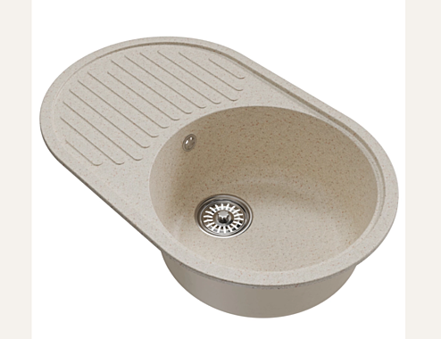 Мойка ML-GM16 овальная с крылом, бежевая (328) 730х465х180мм 