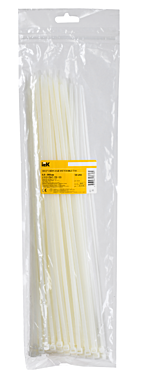 Хомут нейлоновый 4,8х350мм белый IEK (100шт) UHH31-D048-350-100