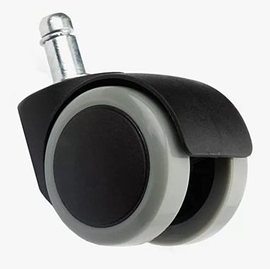 Колесо мебельн. обрезин.штырь М11 50мм (черный пластик и серая резина) 2125-50 6009050