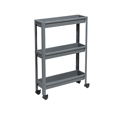 Этажерка на колесах Violet Vikea 3-х ярусная 530x175x1025мм пластик серая