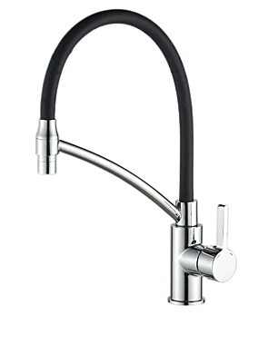 Смеситель для кухни HAIBA HB 73643-7 гибкий (силикон) черный хром