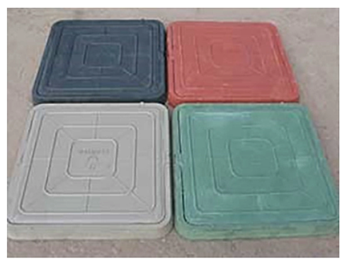 Люк полимерный 6кН квадратный зеленый 660х60мм канализационный 536893