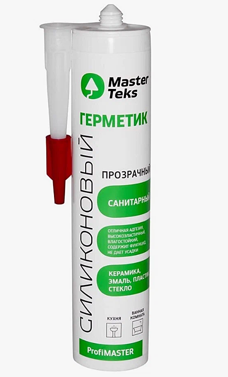 Герметик силиконовый MasterTeks Profimaster санитарный 290мл прозрачный