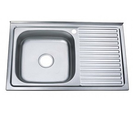 Мойка нержав. ZERIX Z8050L-08-180Е satin накладная 28223