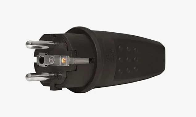 Вилка электрическая UNIVersal прямая 16А 250В однофазная с/з каучук еврослот 