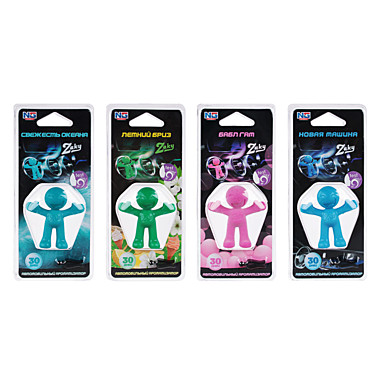 Ароматизатор гелевый NEW GALAXY Zaky, бабл гам, свежесть океана, новая машина, летний бриз 794-573