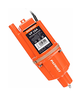 Насос PATRIOT VP 16А погружной вибрационный нижний забор 300вт 18л/мин Р-70м ф96мм термозащита