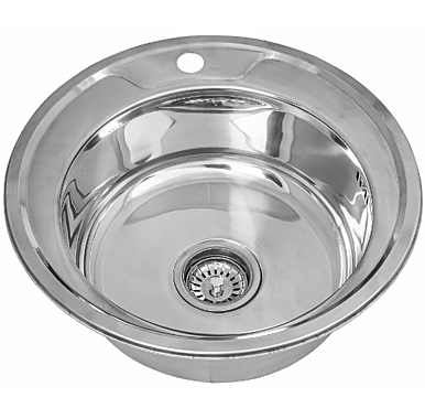 Мойка нержав.круглая ф49см 0,6мм вып 3 1/2