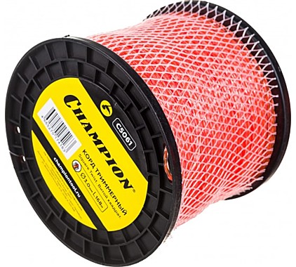 Леска для триммера CHAMPION Square Twist DUO витой квадрат 3,0мм 168м С5061