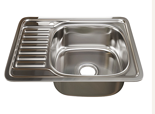 Мойка нержав.врезная 58х48см 0,8мм ПРАВЫЙ вып 1 1/2