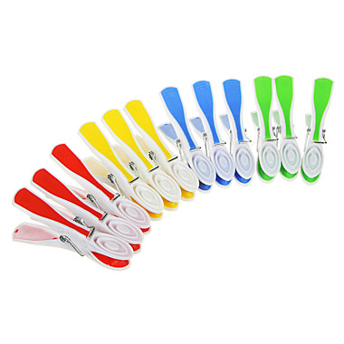 Прищепки для белья набор 12 шт с силикон.держателем пластик 453-038