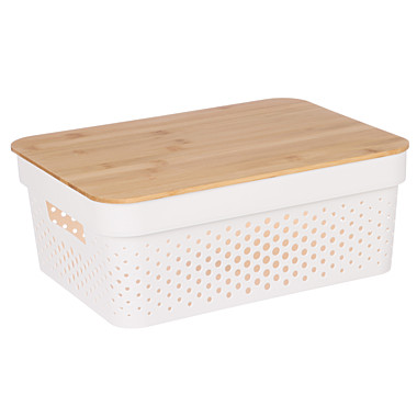 VETTA Корзина для хранения с бамбуковой крышкой 