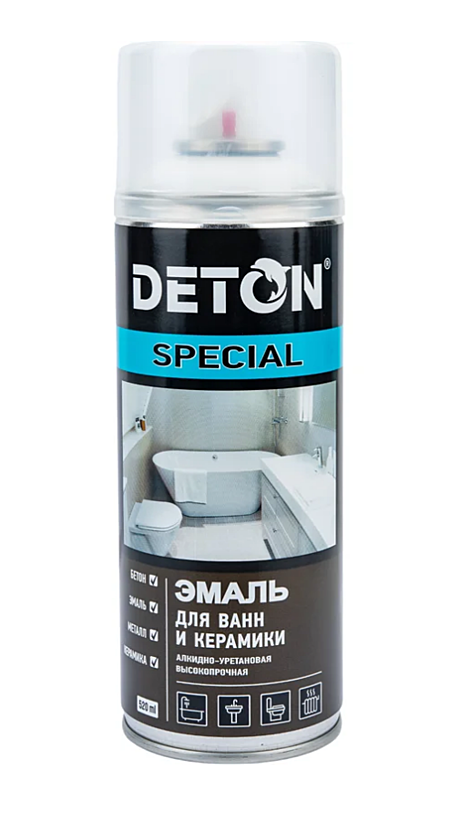 Эмаль-аэрозоль DETON Special для ванн и керамики белая 520мл 
