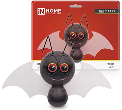 Ночник ASD/INHOME LED NLA 14-BB-DS ЛЕТУЧАЯ МЫШКА черная с выкл.датч.освещения 9992