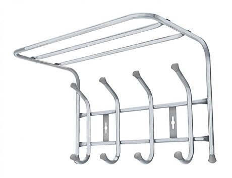 Вешалка настен.с полкой ВП4 матовый серый 4 крючка 400х238х268