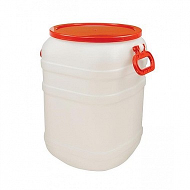 Бочка 30л пластиковая пищевая прямоугольная, горловина d-25см с навесными ручками Альтернатива М1144