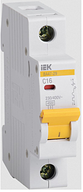 Автомат ИЭК BA 47-29 1п С 16А 4,5кА MVA20-1-016-C