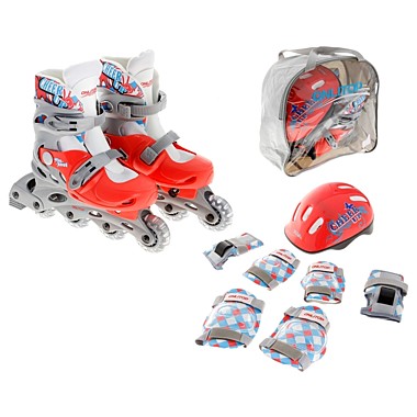 Коньки роликовые раздвижные + защита колеса PVC р.39-42 869340