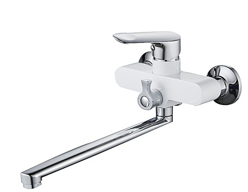 Смеситель для ванны А4708-С 300мм белый+хром