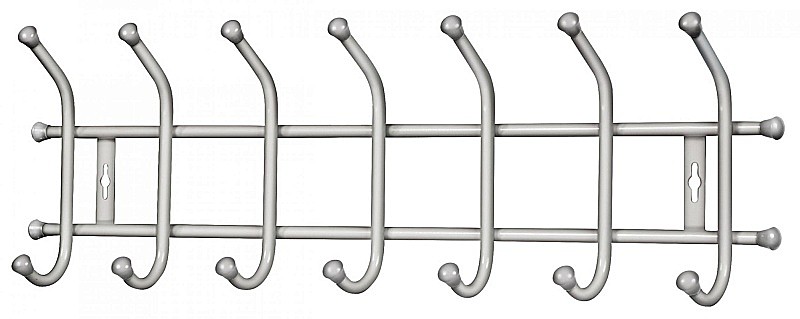 Вешалка настенная 695х215мм (7 крючков) МАТОВЫЙ БЕЛЫЙ арт.ВНТ7