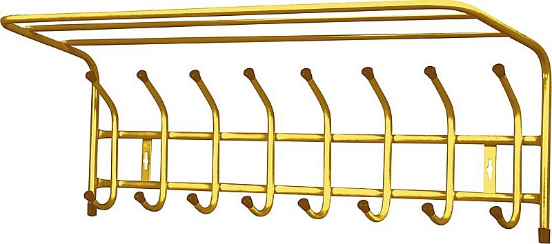 Вешалка настенная с полкой 800х238х265мм 8 крючков ВП8 ЗОЛОТОЙ 110989