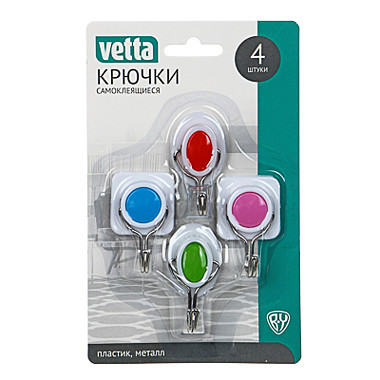 VETTA Крючки самоклеящиеся фигурные 