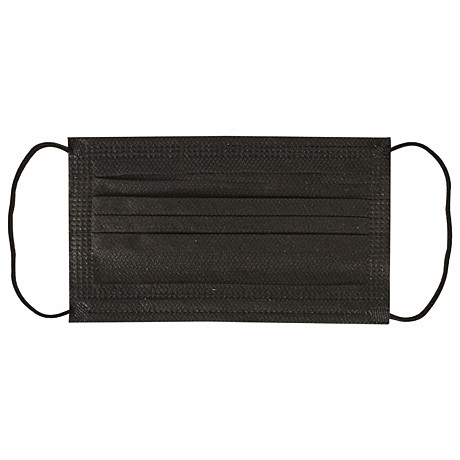 Маска черная респираторная гигиеническая трехслойная одноразовая